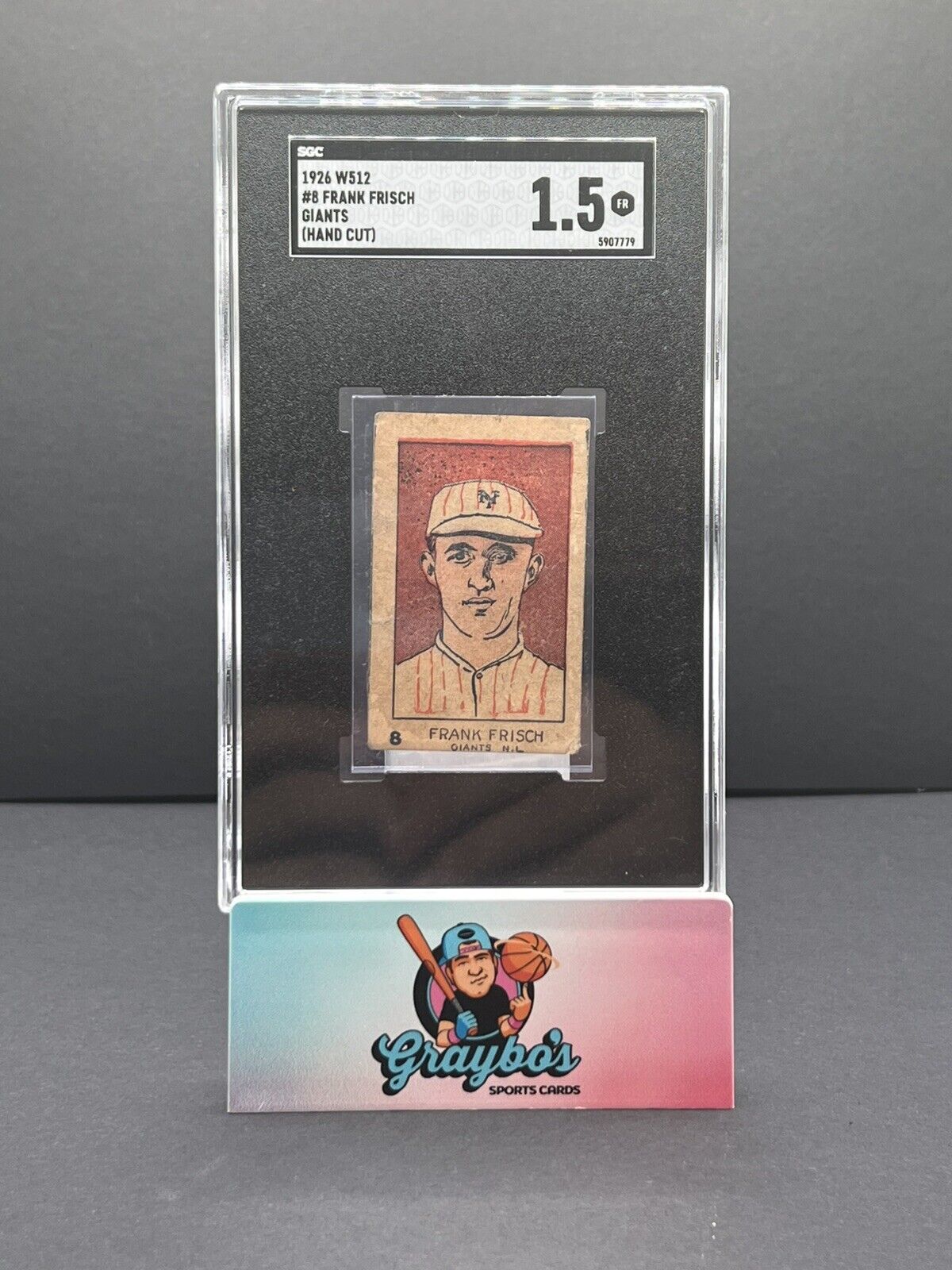 1926 W512 FRANK FRISCH #8 SGC 1.5 FR GRADED GIANTS HOF