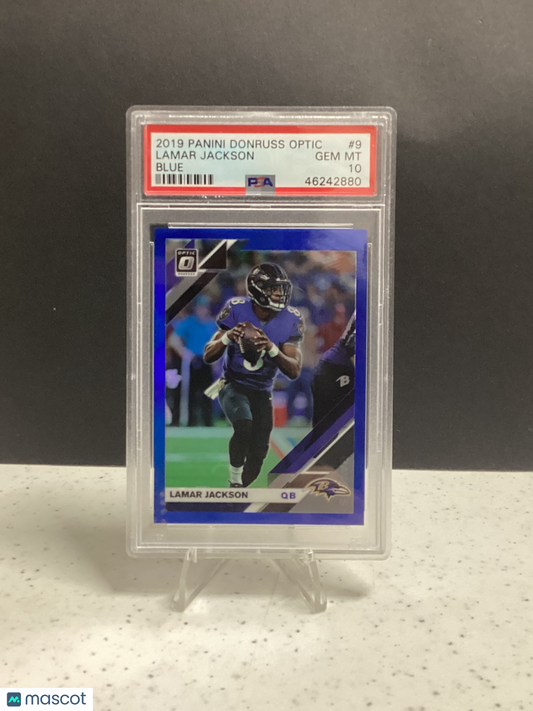 2019 Panini Donruss Optic Lamar Jackson #9 Blue PSA 10