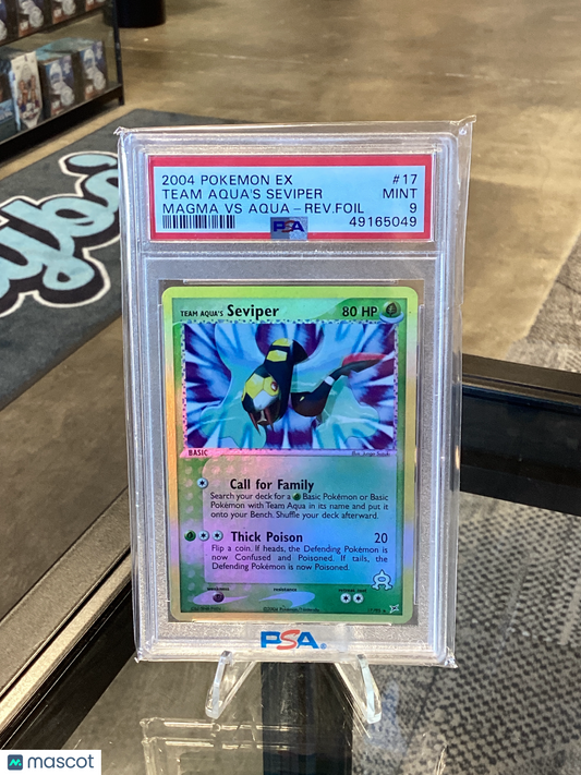 2004 Pokemon EX Team Magma VS Team Aqua Aqua's Seviper Magma VS Aqua PSA 9