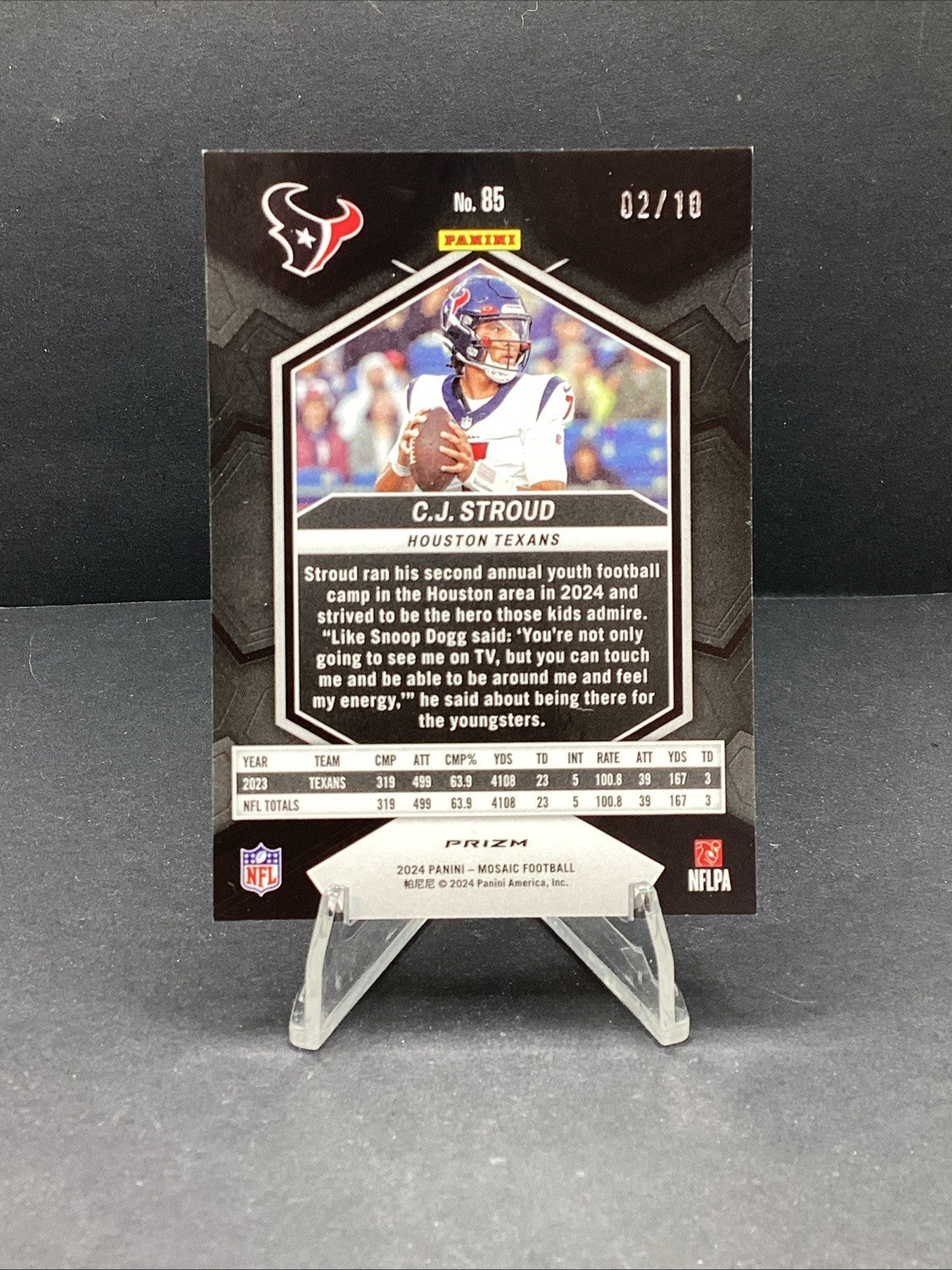 2024 Panini Mosaic Football CJ Stroud Florescent Pink /10 #85