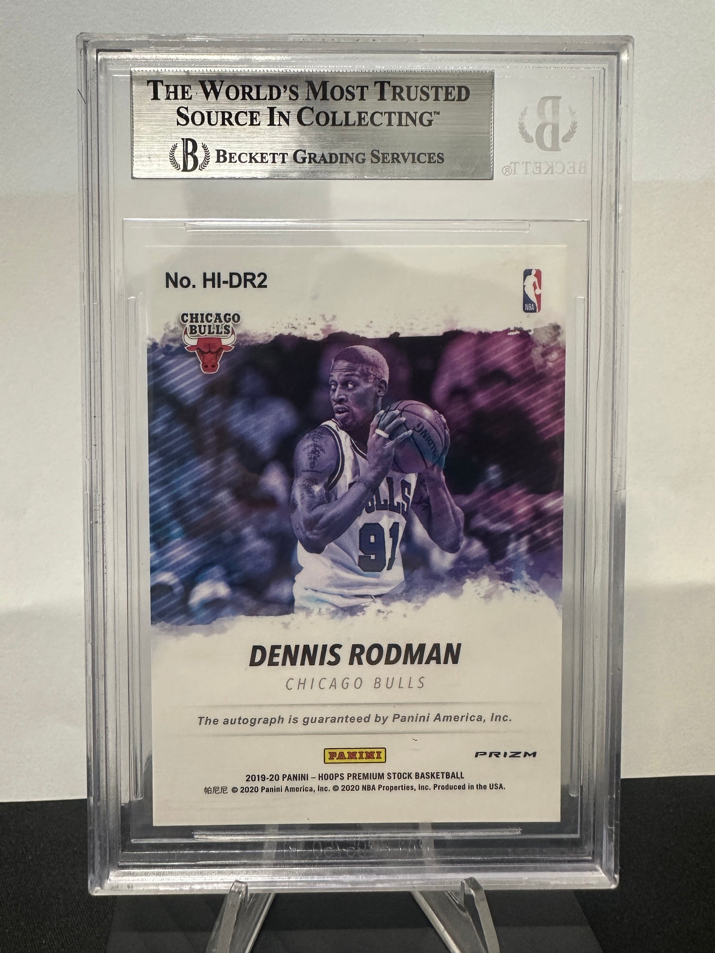 2019 Hoops Premium Stock Hoops Ink Dennis Rodman #27 BGS 9