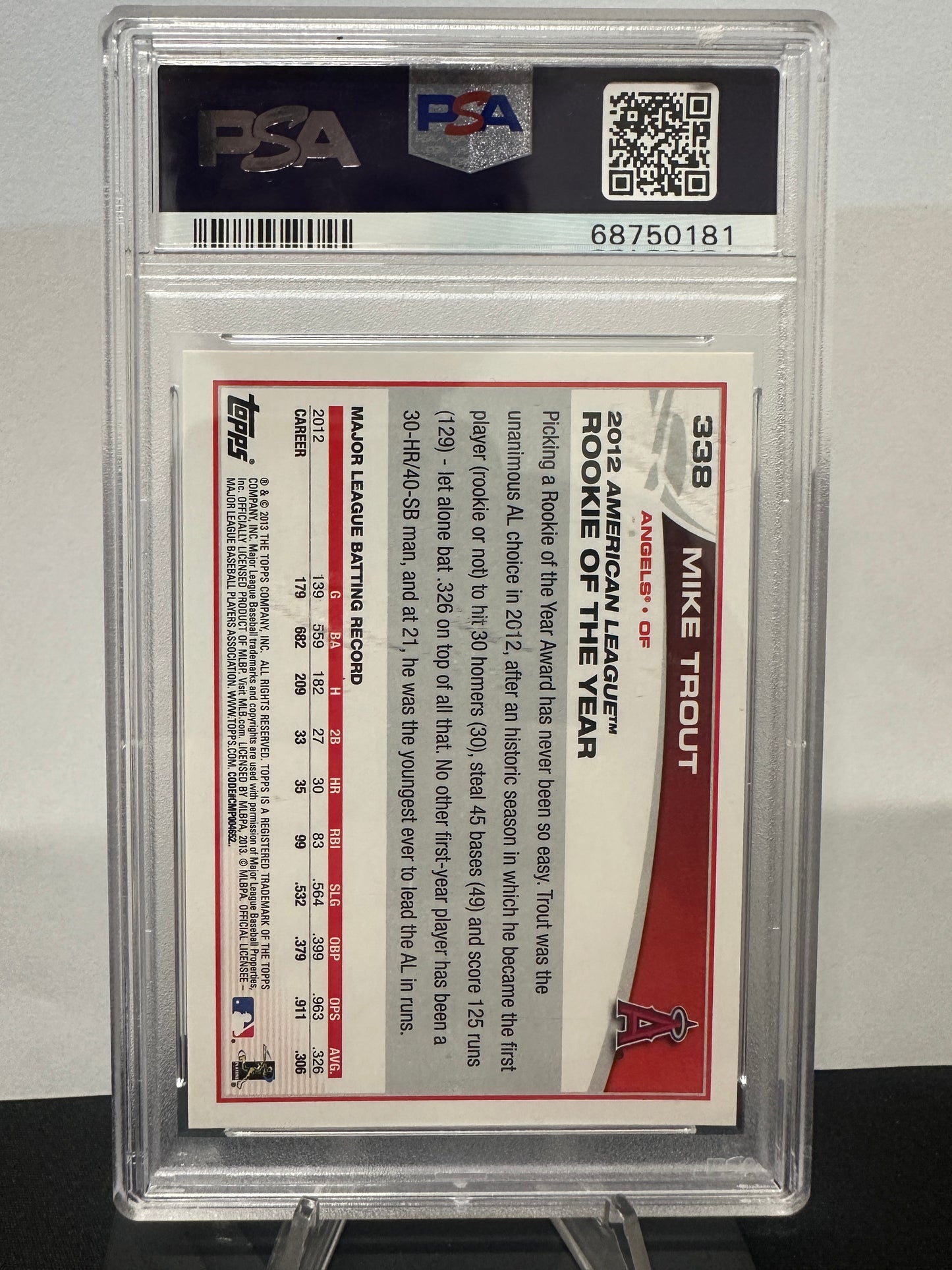 2013 Topps Mike Trout #338 PSA 10