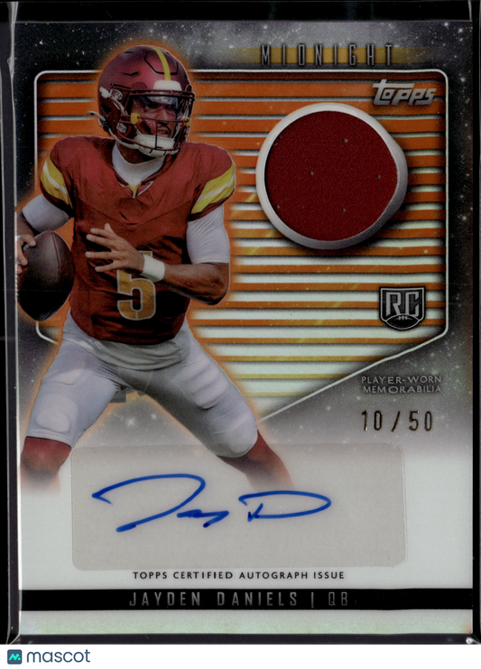 2024 Topps Midnight Jayden Daniels Autograph /50 Player-worn memorabilia RC