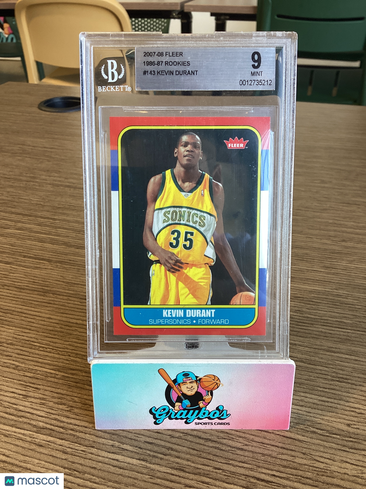 2007 Fleer 1986 Rookies Kevin Durant #143 BGS 9