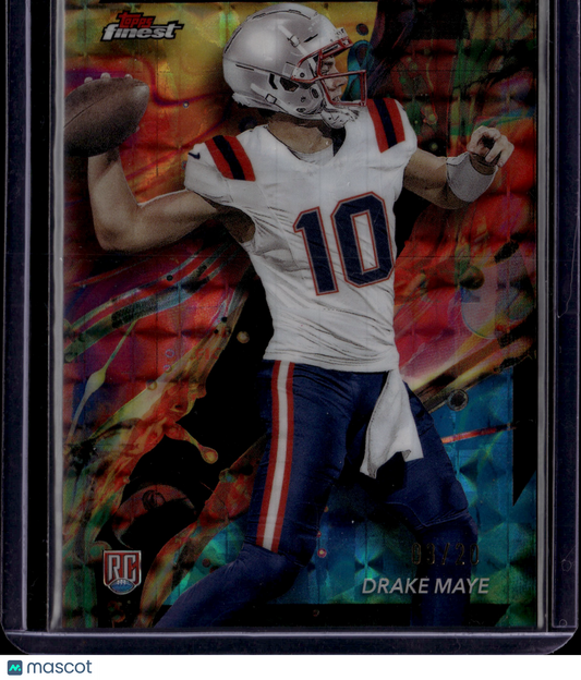 2023 Topps Finest Drake Maye #62 RC Gold /20