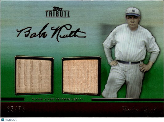 2011 Topps Tribute Babe Ruth #TDR-BR Game-Used Memorabilia /75