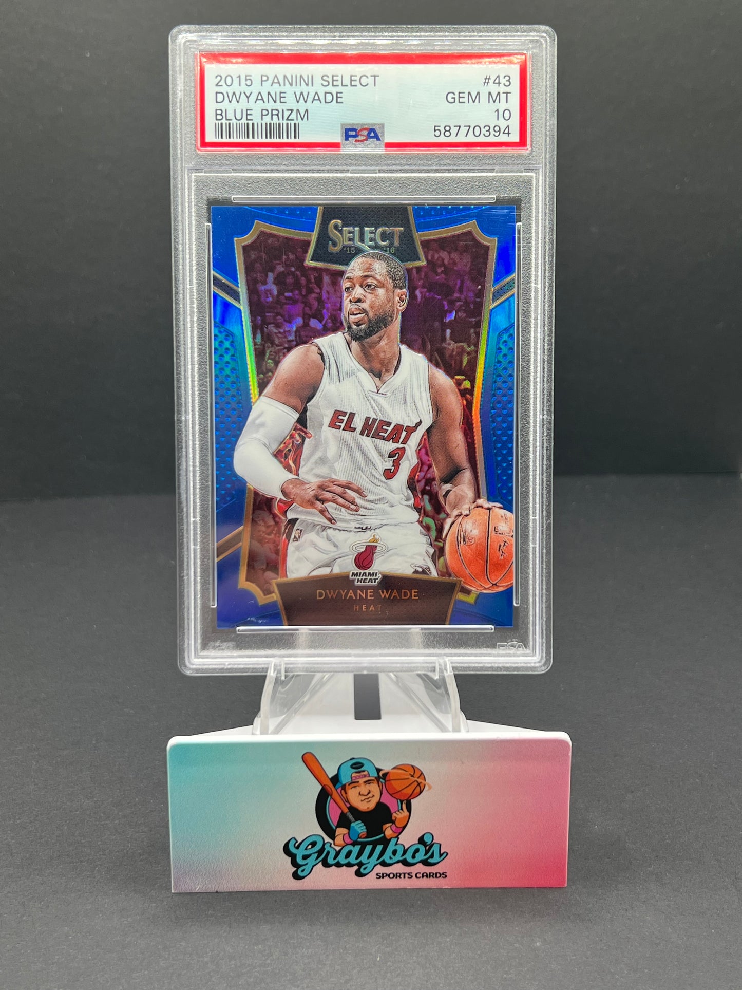 2015 Panini Select Dwyane Wade #43 Blue Prizm PSA 10