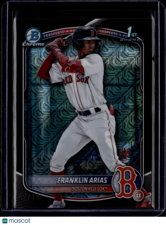 2025 Bowman Chrome Prospects Franklin Arias Black Refractor /10 SP 1st Bowman