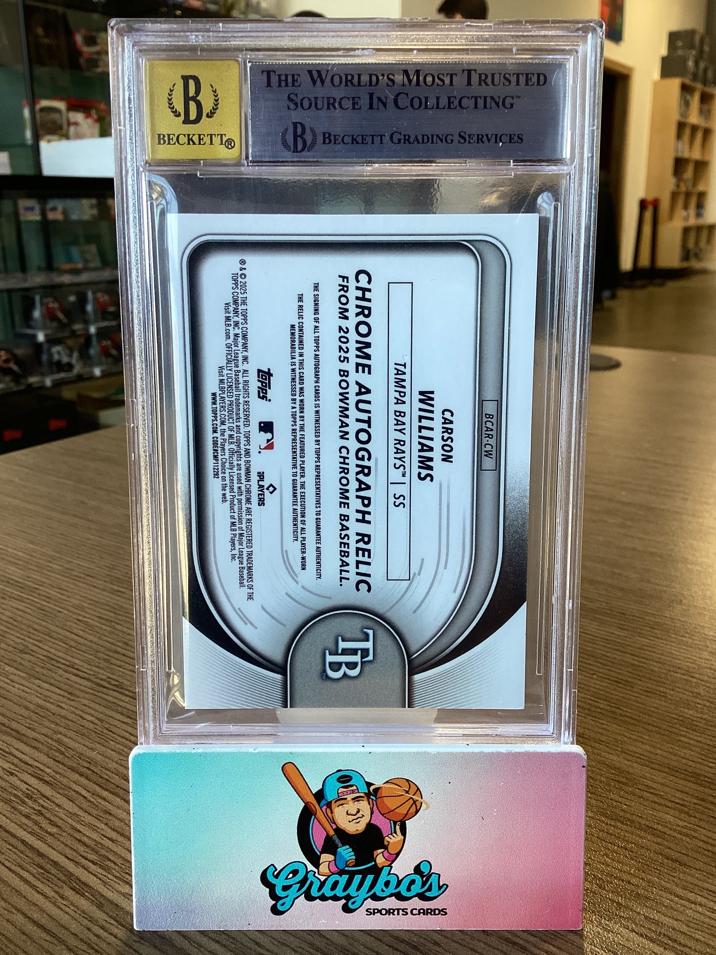 2025 Bowman Chrome Autograph Relics Gold Refractors Carson Williams BGS 8.5