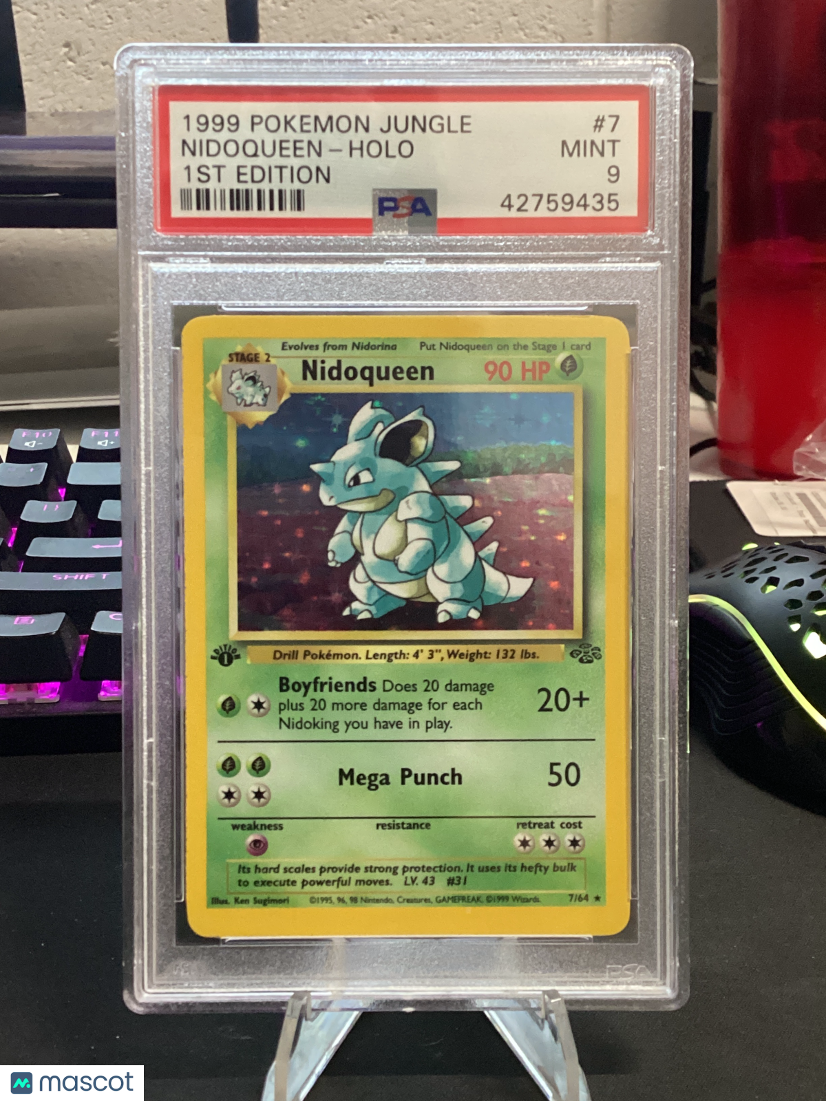 1999 Pokemon Jungle Nidoqueen #7 1ST Edition PSA 9