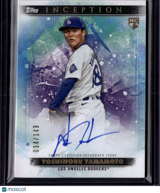 2024 Topps Inception Yoshinobu Yamamoto #BRES-YY Autograph 034/149 RC