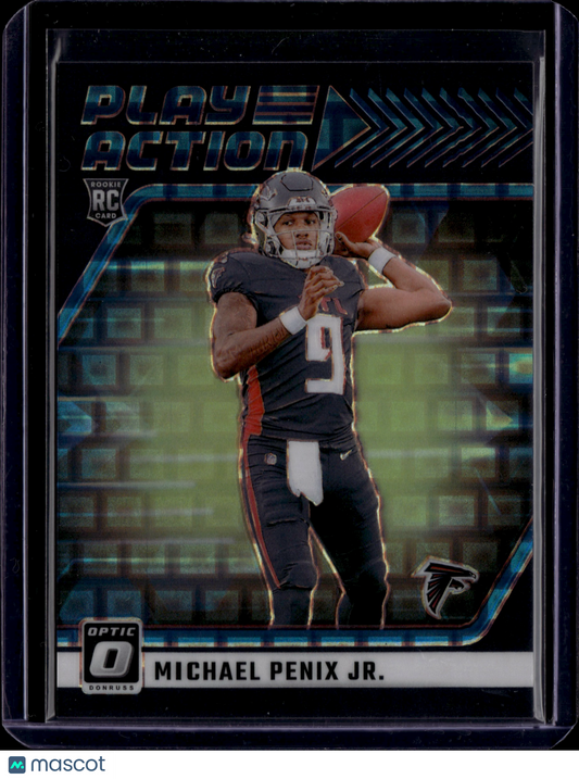 2024 Panini Donruss Optic Play Action Michael Penix Jr. #4 Black Pandora RC /25