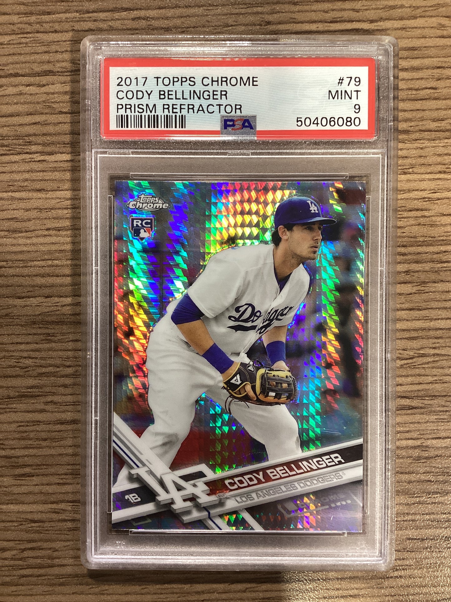 2017 Topps Chrome Cody Bellinger #79 Prism Refractor PSA 9