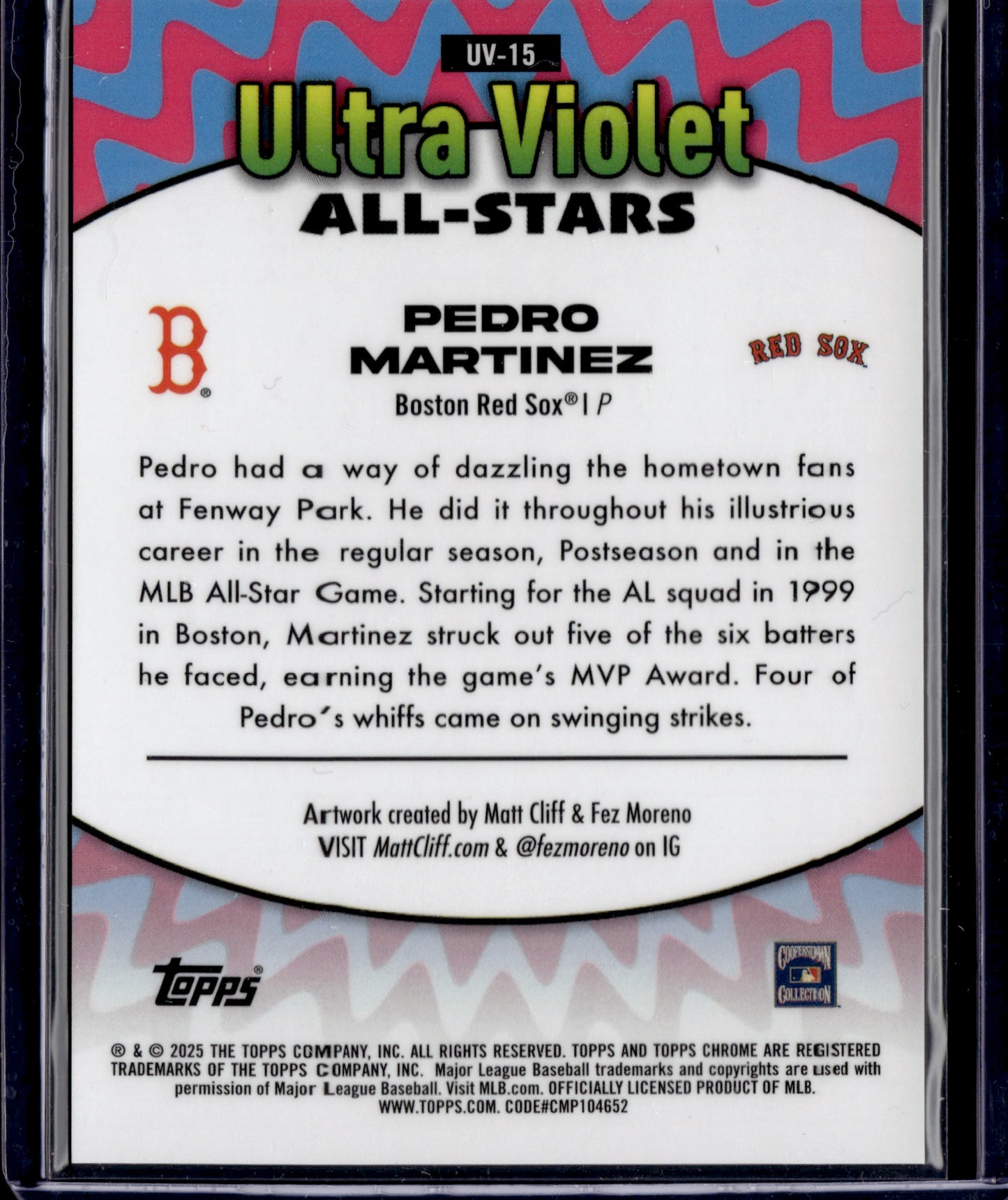 2025 Topps Chrome Ultra Violet All-Stars Pedro Martinez /10 SSP #UV-15