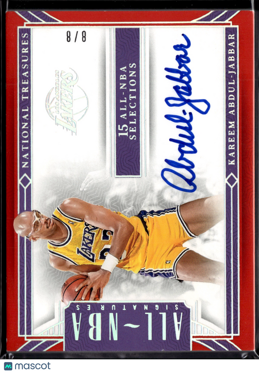 2024 Panini National Treasures All-NBA Signatures Kareem Abdul-Jabbar Auto 8/8