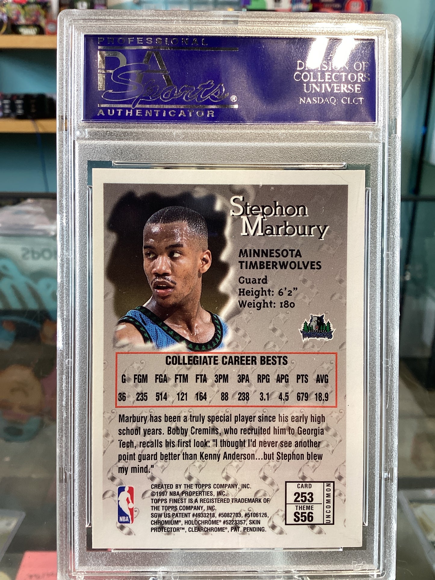 1996 Finest Stephon Marbury #253 PSA 9