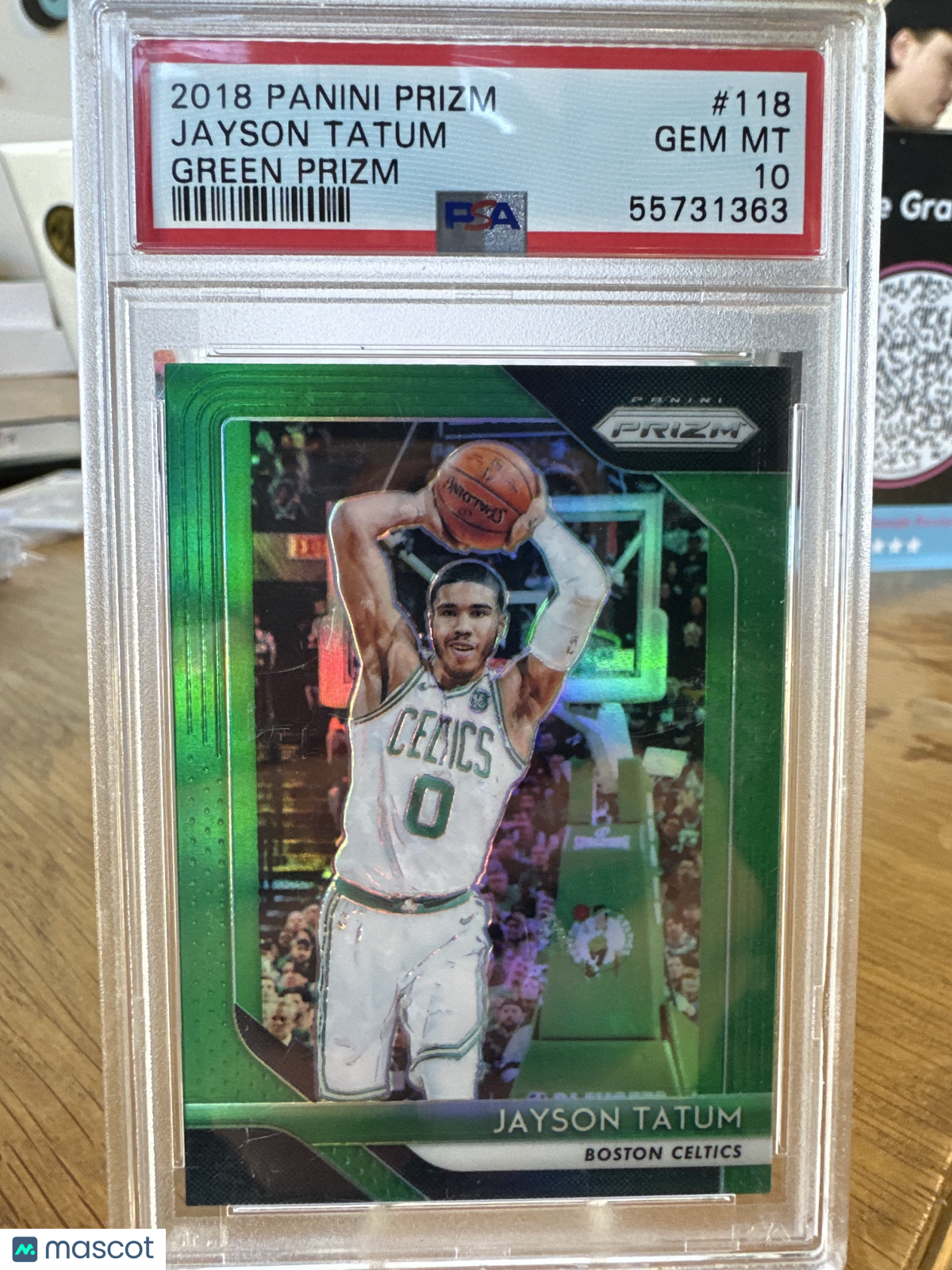 2018 Panini Prizm Jayson Tatum #118 Green PSA 10