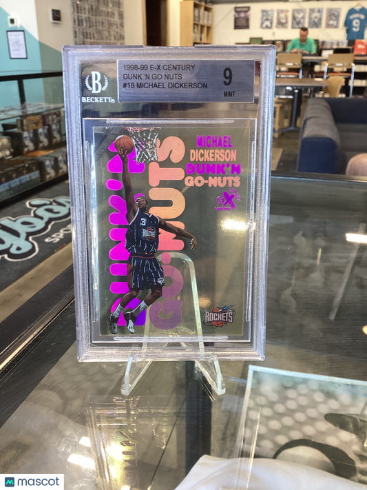 1998 E-X Century Dunk 'N Go Nuts Michael Dickerson #18 BGS 9