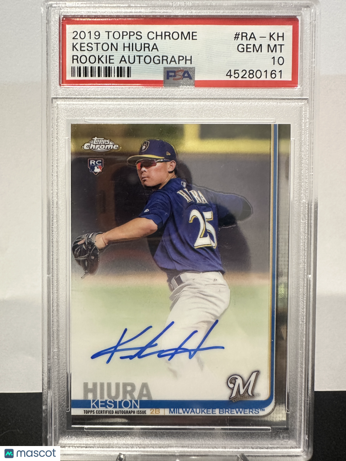 2019 Topps Chrome Rookie Autographs Keston Hiura #RA-KH PSA 10