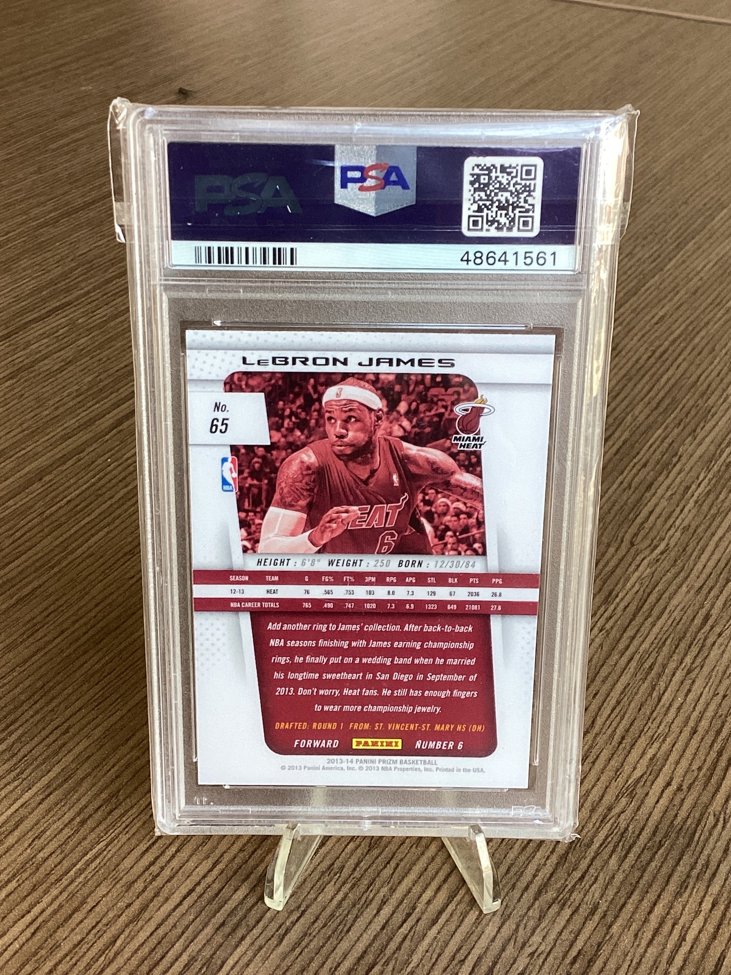 2013 Panini Prizm LeBron James #65 PSA 10