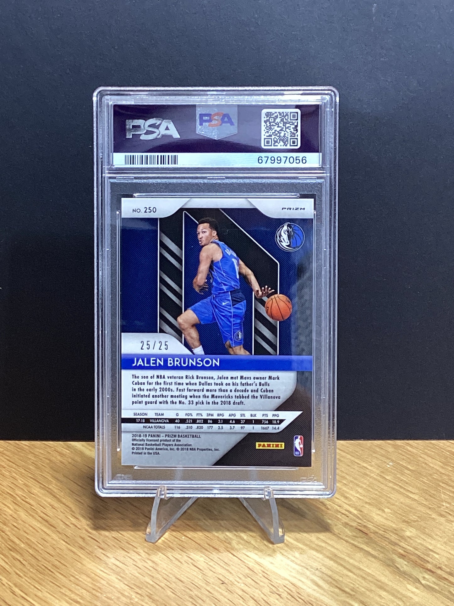 2018 Panini Prizm Jalen Brunson #250 Green Pulsar PSA 9