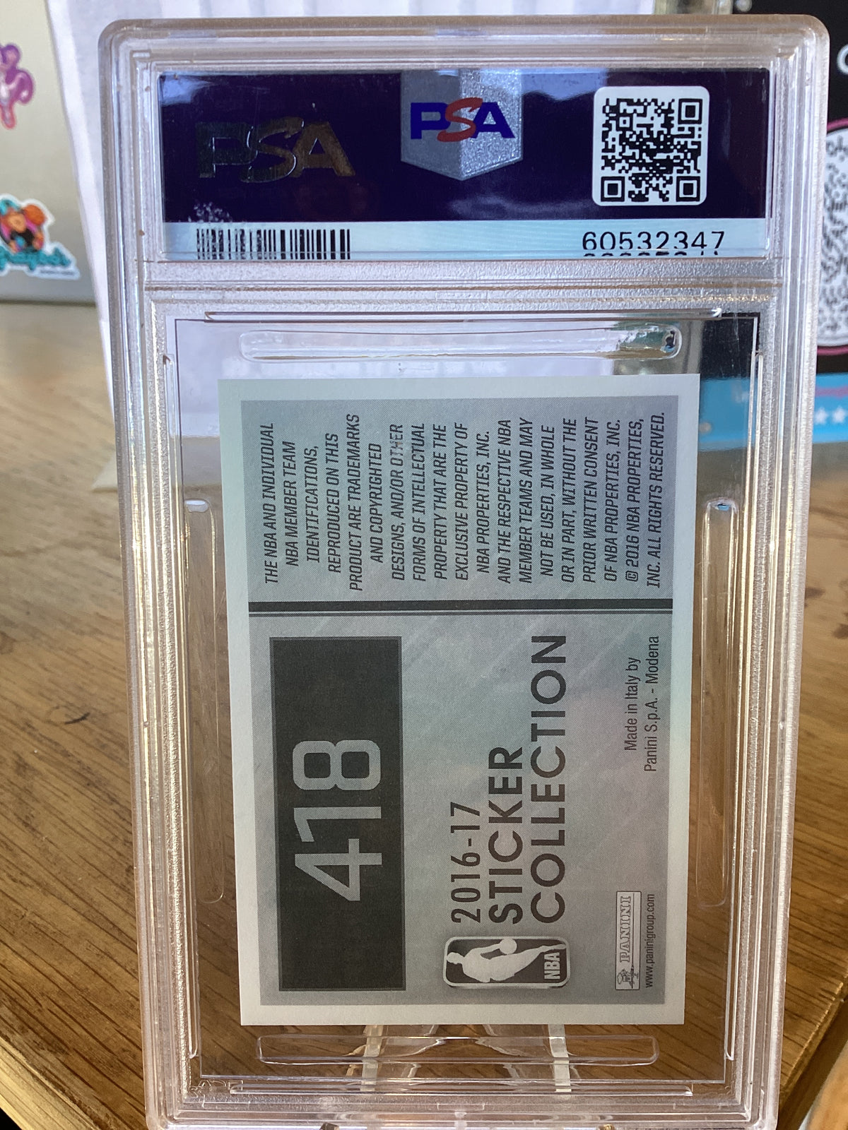 2016 Panini Stickers European Edition Game 7 #418 PSA 9