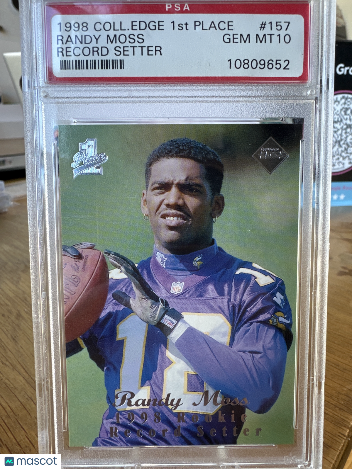 1998 Collector's Edge 1st Place Randy Moss #157 Record Setter PSA 10