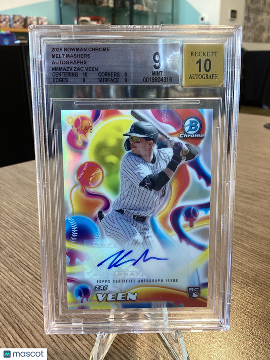 2025 Bowman Chrome Melt Mashers Autographs Zac Veen #MMAZV BGS 9