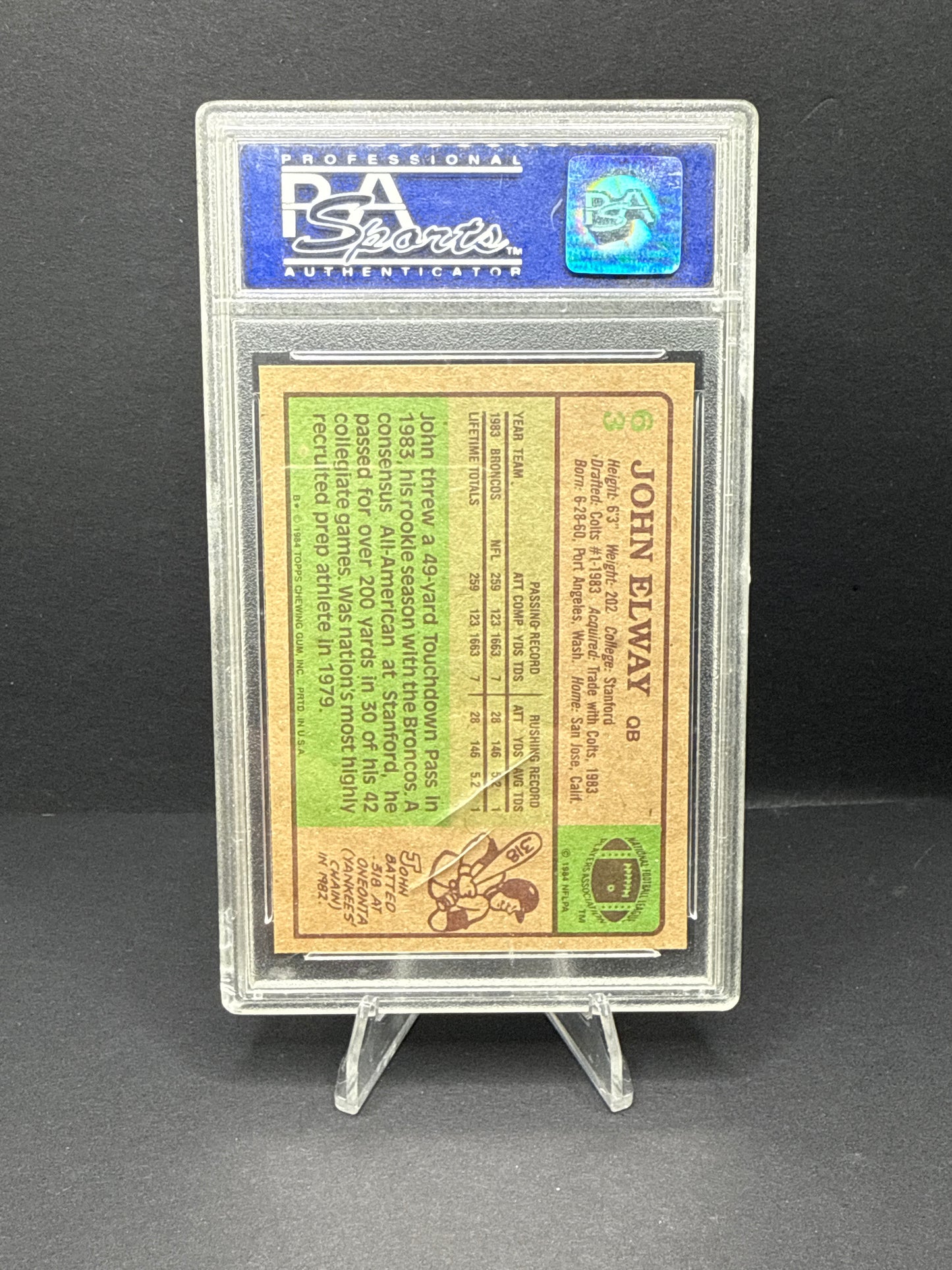 1984 Topps John Elway #63 PSA 9