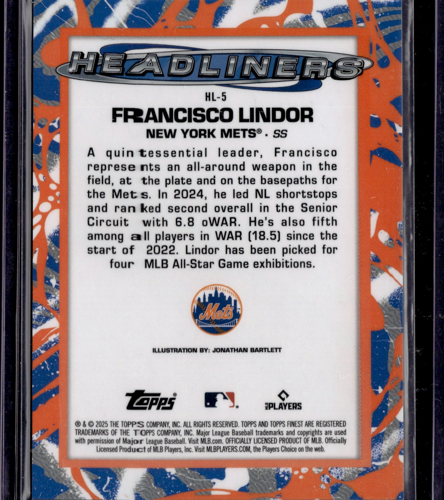 2025 Topps Finest Headliners Francisco Lindor #HL-5