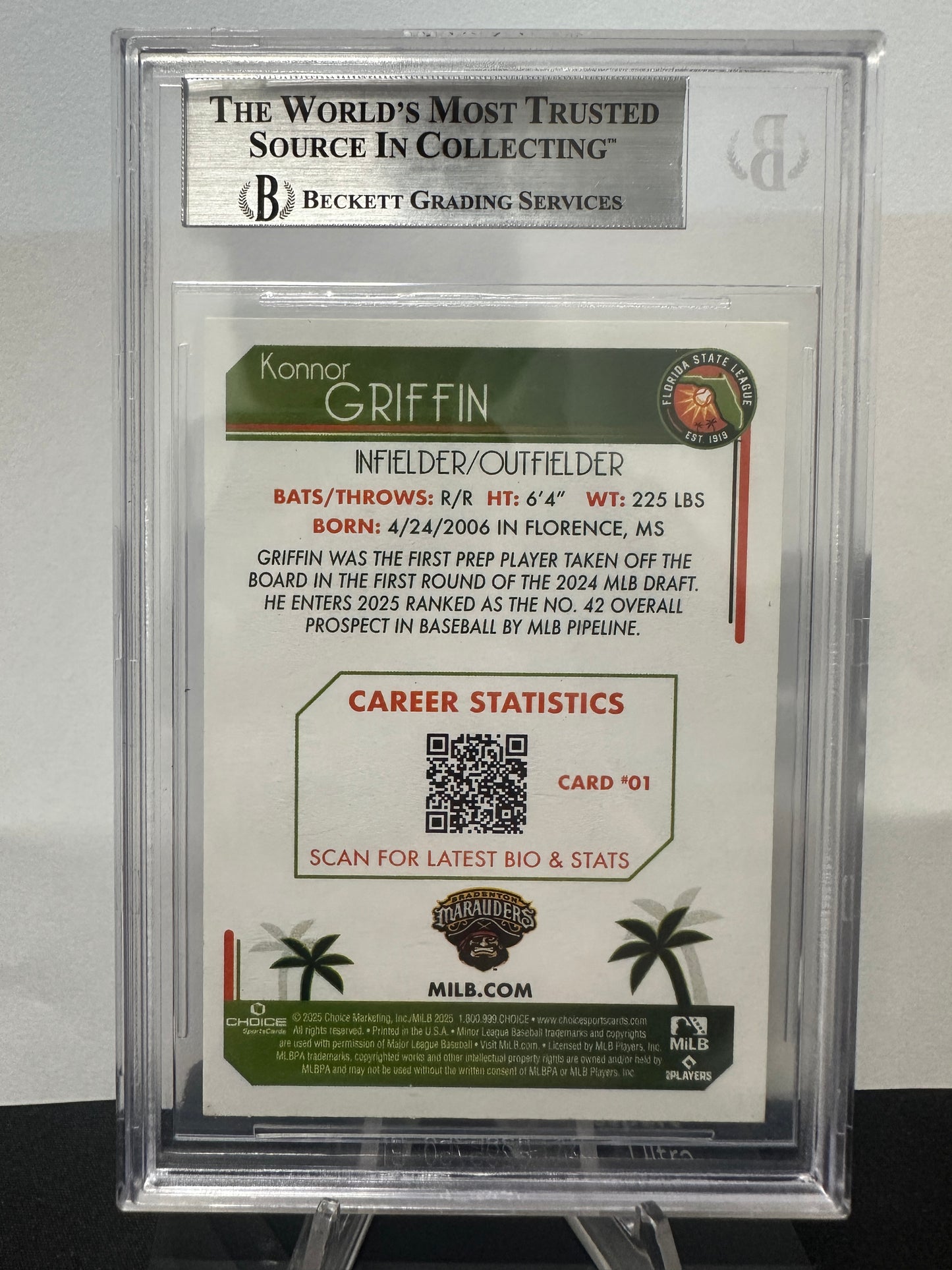 2025 Florida State League Top Prospects Series 2 Choice Konnor Griffin #1 BGS 0