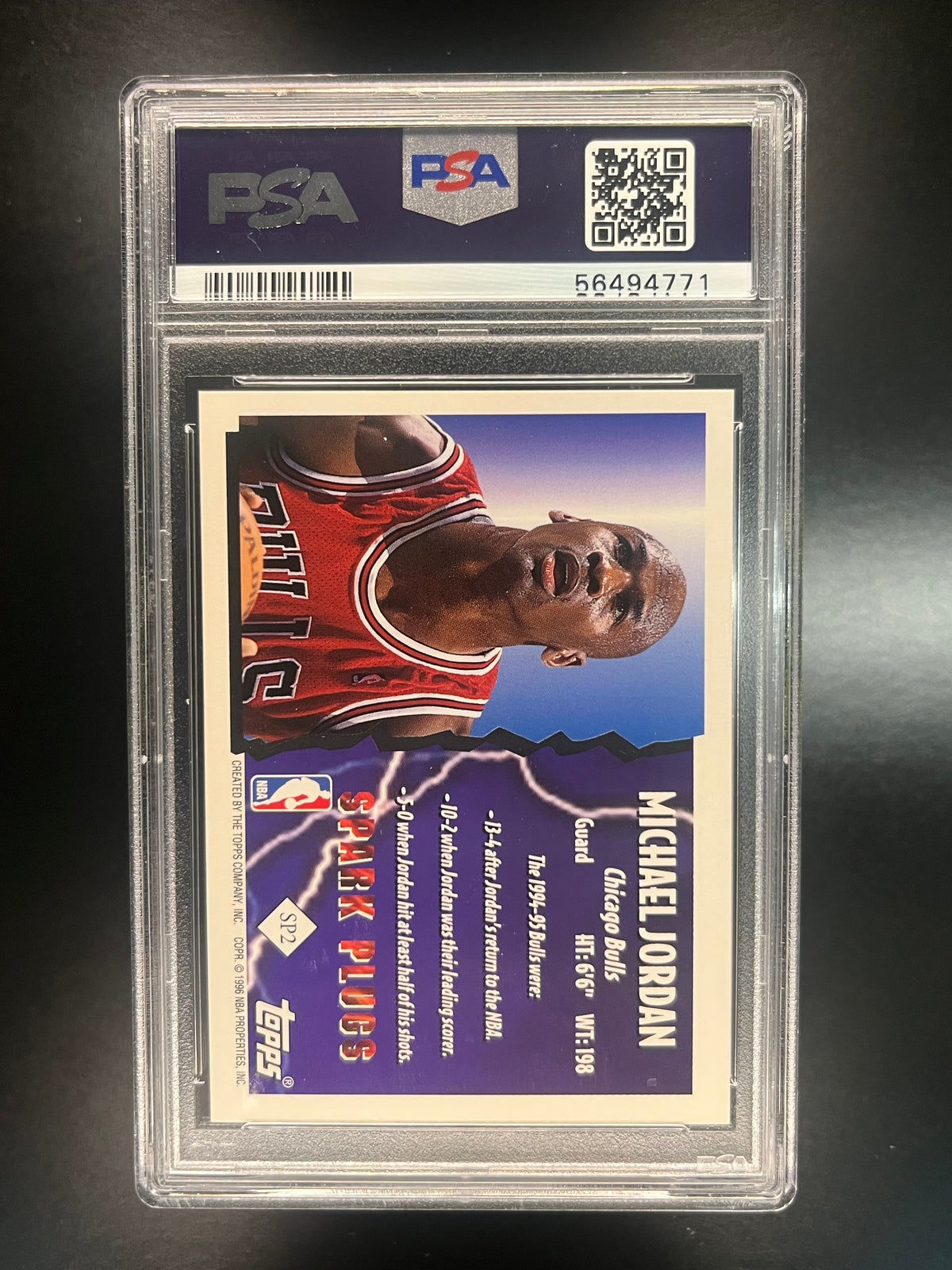 1995 Topps Spark Plugs Michael Jordan #SP2 PSA 8