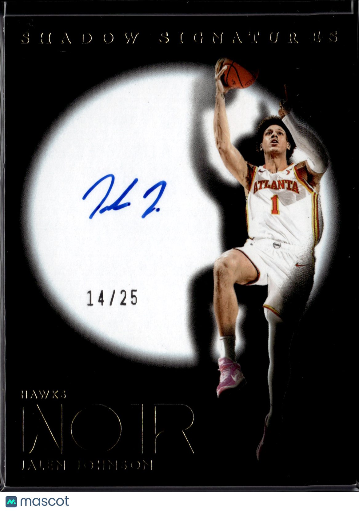 2024-25 Panini Noir Shadow Signatures Jalen Johnson #SHA-JJO Autograph /25