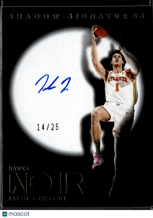 2024-25 Panini Noir Shadow Signatures Jalen Johnson #SHA-JJO Autograph /25