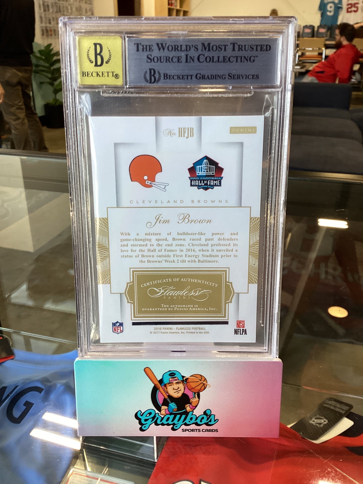 2016 Panini Flawless Hall of Fame Autographs Jim Brown #1 /10 BGS 8.5