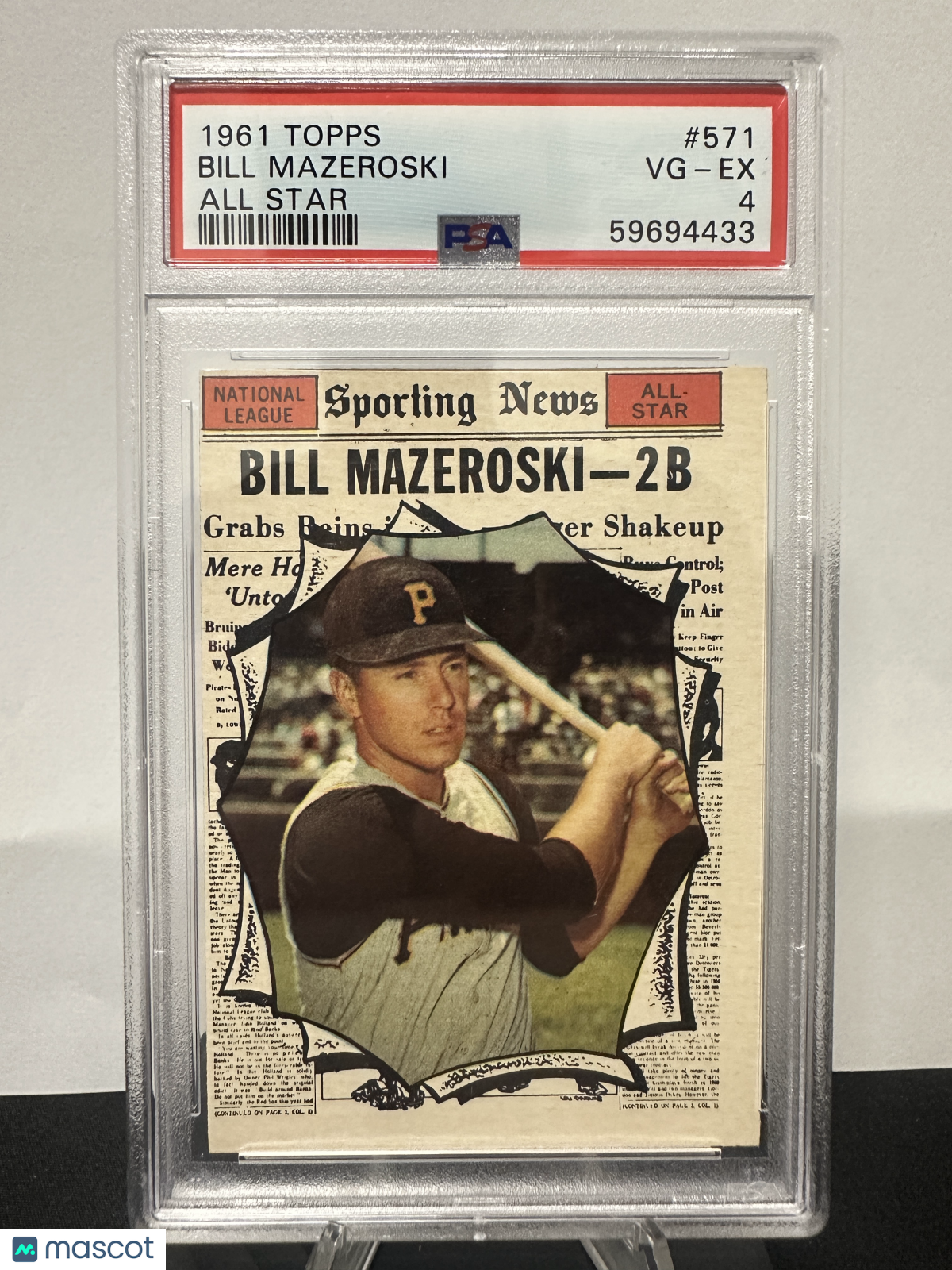 1961 Topps Bill Mazeroski #571 All Star PSA 4