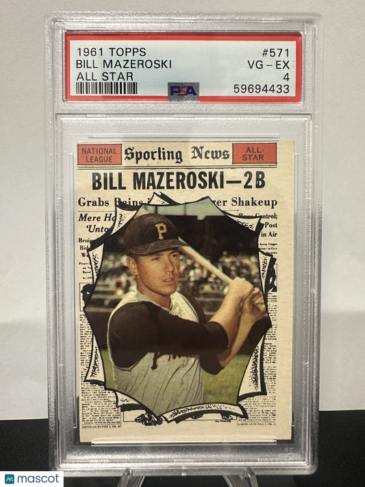 1961 Topps Bill Mazeroski #571 All Star PSA 4