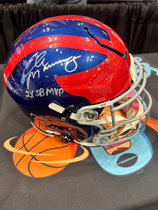 Eli Manning New York Giants Autographed Helmet ("2X SB MVP" Inscription + Alternate Helmet)