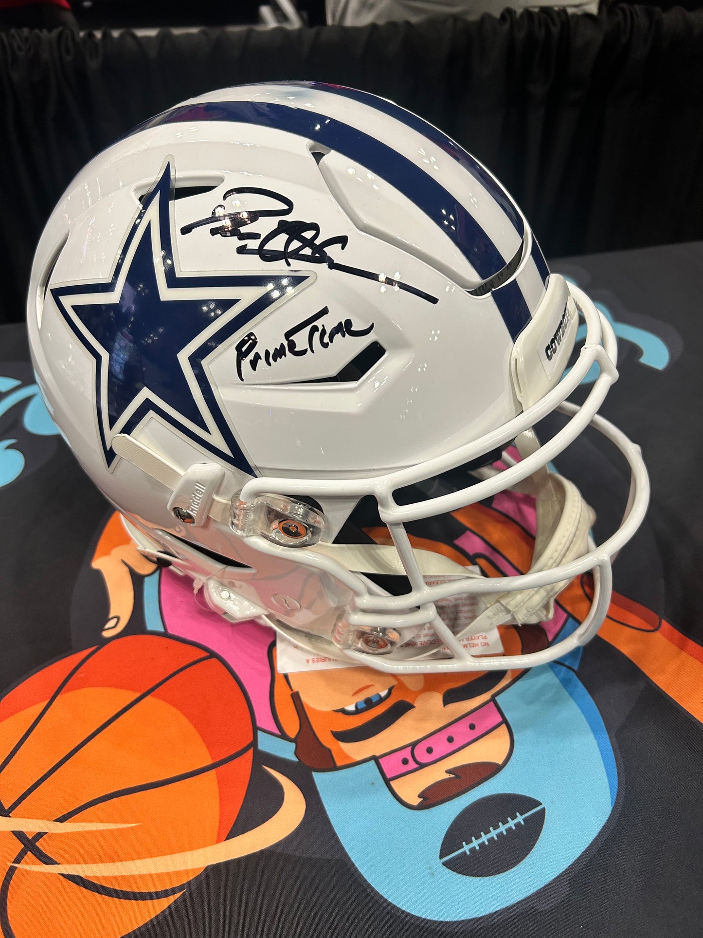 Deion Sanders Dallas Cowboys Autographed Helmet ("Primetime" Inscription)