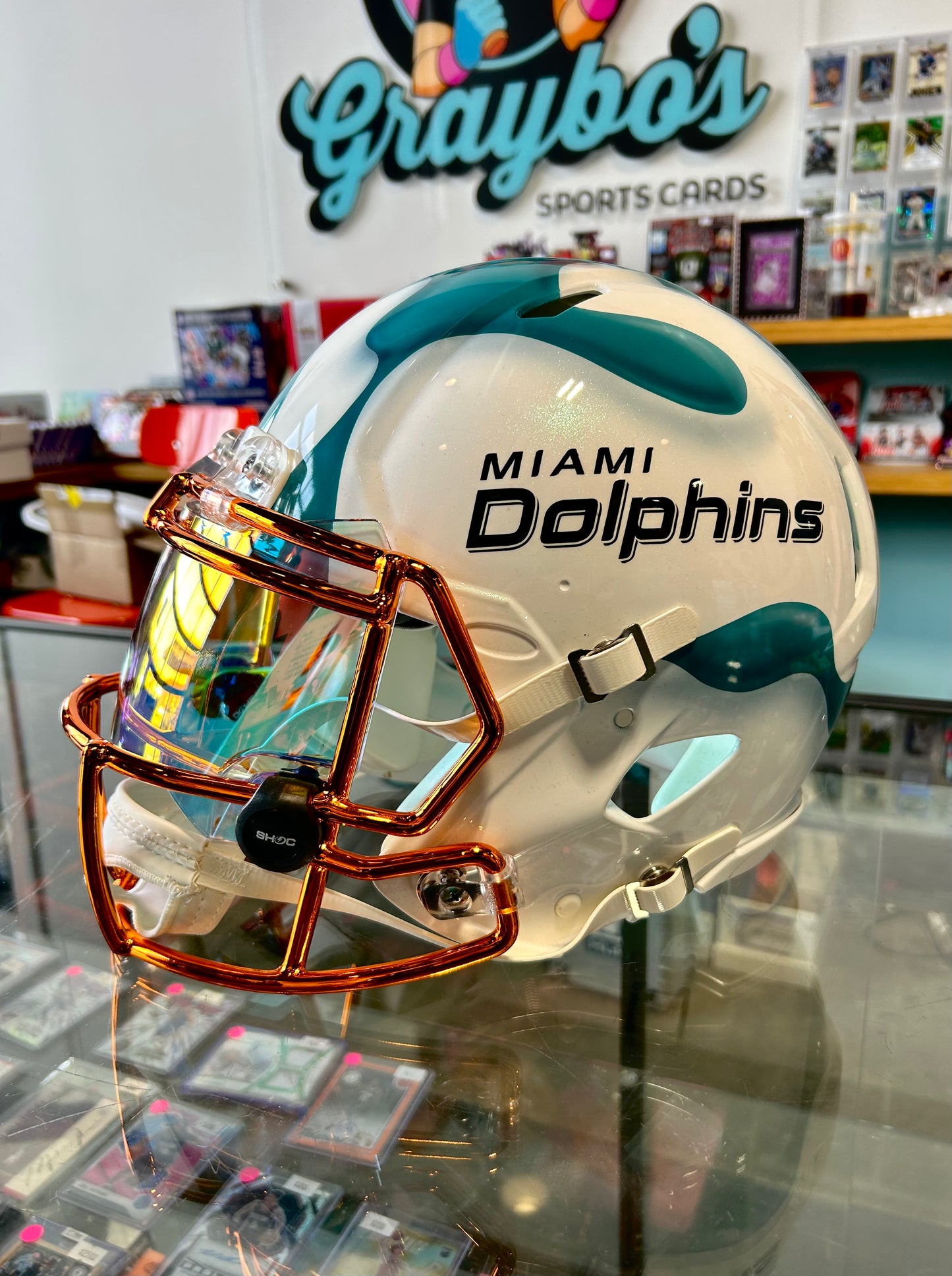 Jaylen Waddle Miami Dolphins Autographed Full Size 1/1 Art Helmet
