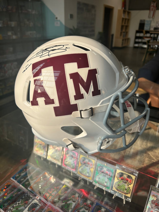Johnny Manziel Texas A&M Aggies Autographed Riddell Replica Helmet with "12 Heisman" Inscription