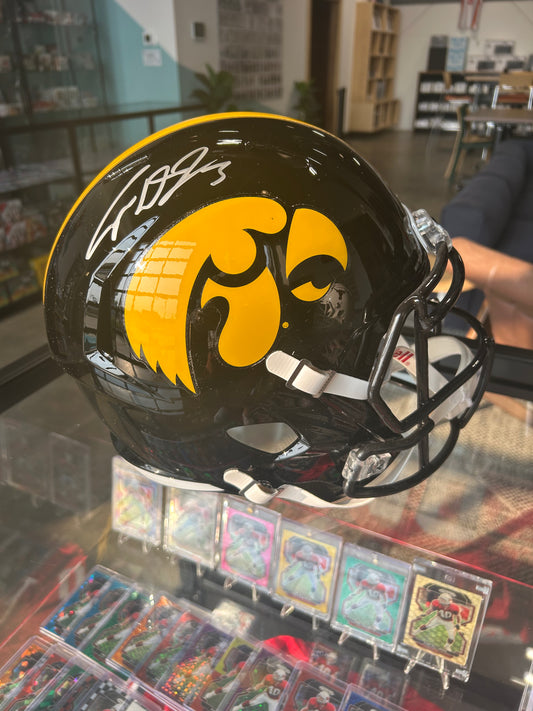 Cooper Dejean Iowa Hawkeyes Autographed Riddell Speed Replica Helmet