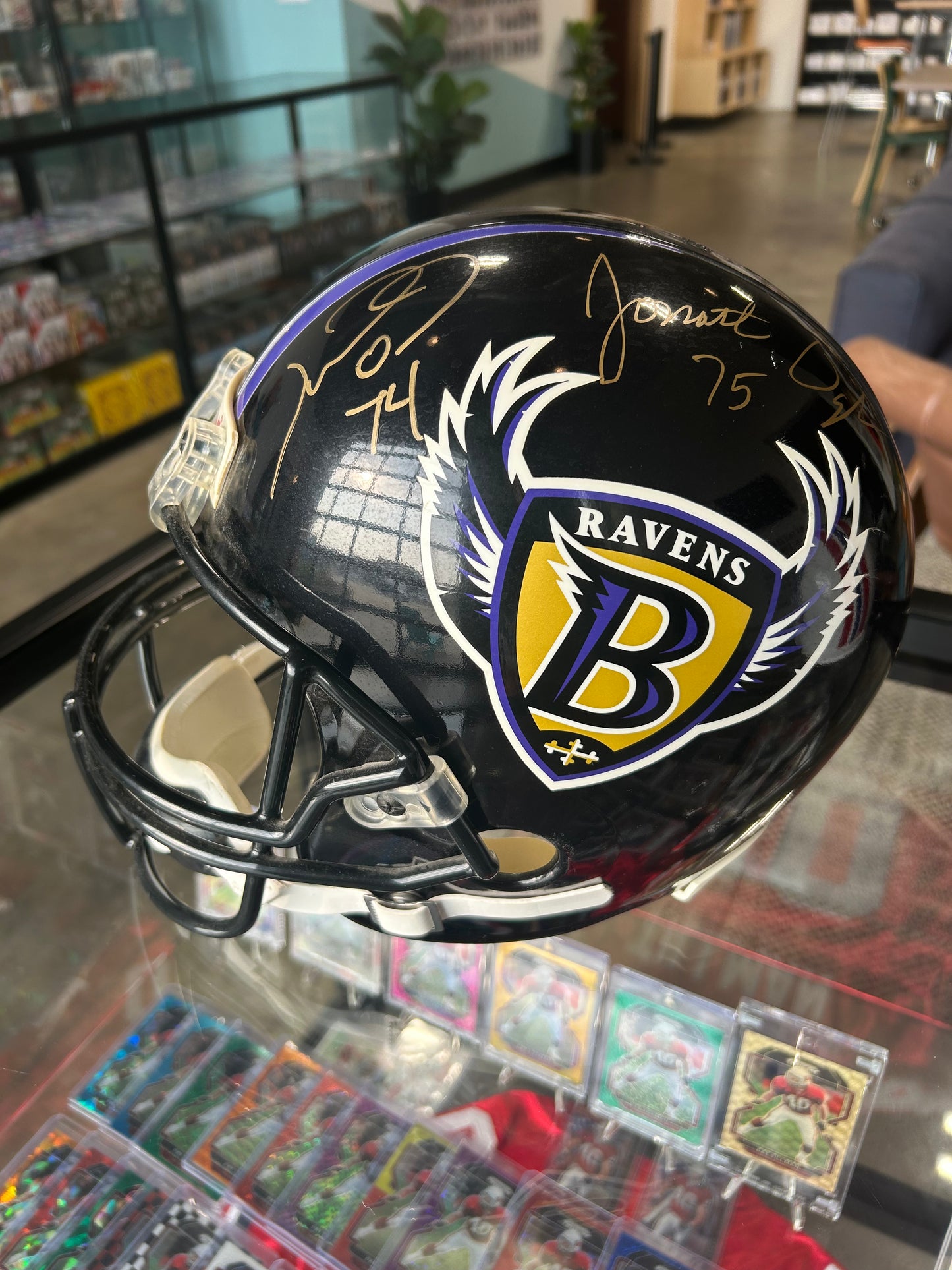 Jonathan Ogden & Michael Oher Baltimore Ravens Autographed Helmet