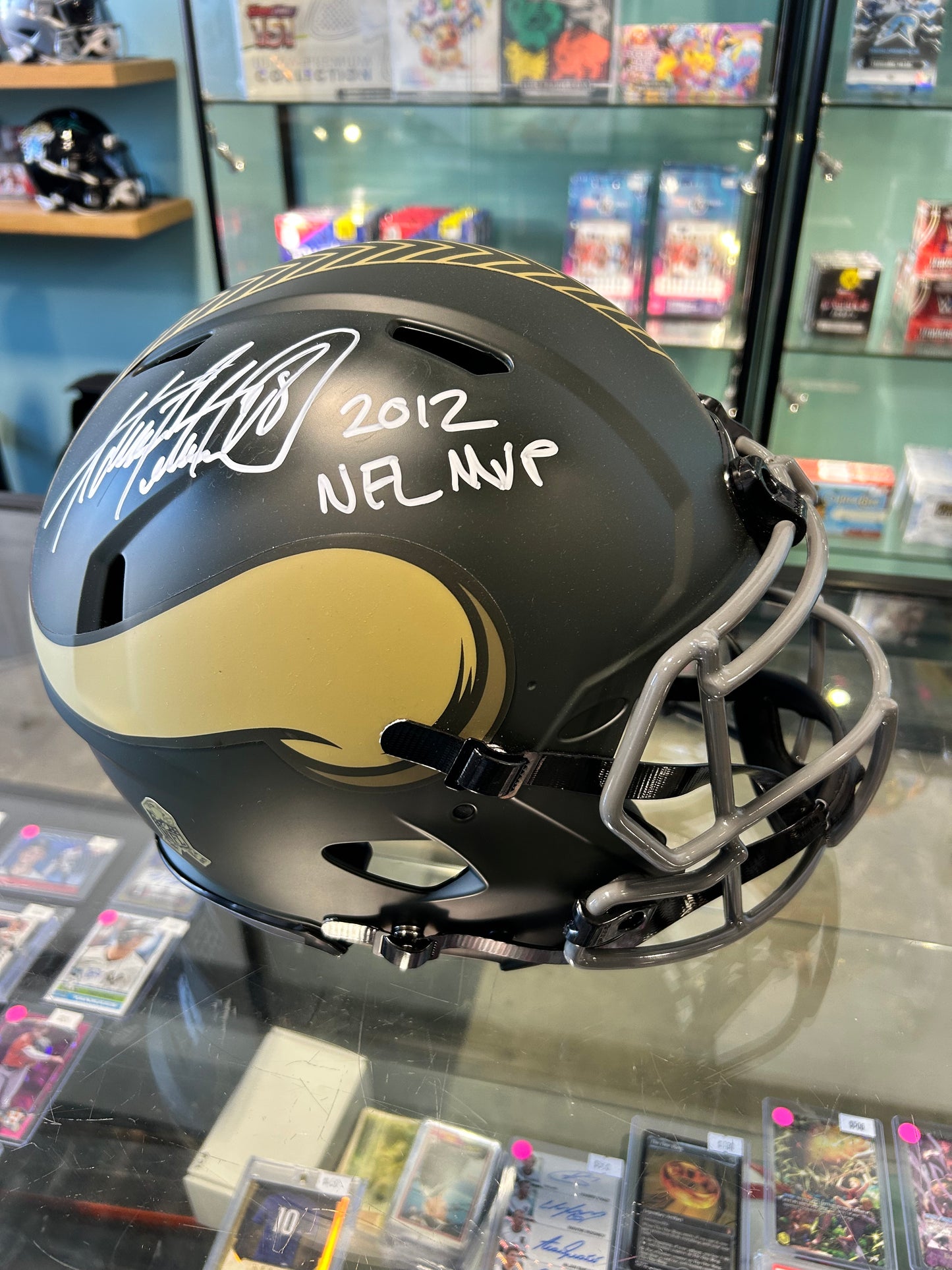 Adrian Peterson Minnesota Vikings Autographed Salute To Service Helmet "2012 NFL MVP" Inscription