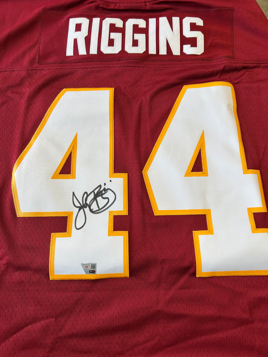 John Riggins Washington Redskins Autographed Mitchell & Ness Red Replica Jersey