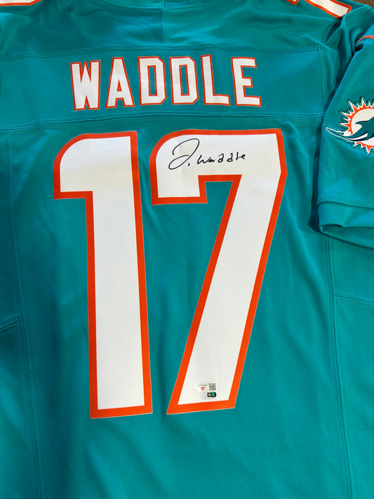 Jaylen Waddle Miami Dolphins Autographed Nike Teal Limited Jersey