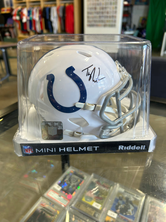 Tyler Warren Indianapolis Colts Autographed Riddell Speed Mini Helmet