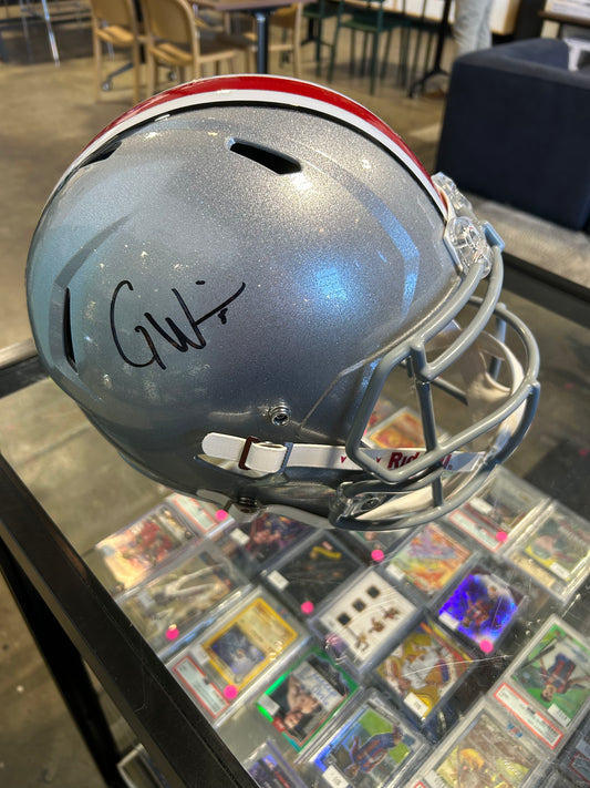 Garrett Wilson Ohio State Buckeyes Autographed Riddell Speed Replica Helmet