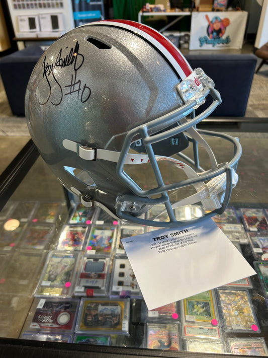 Troy Smith Ohio State Buckeyes Autographed Riddell Speed Replica Helmet