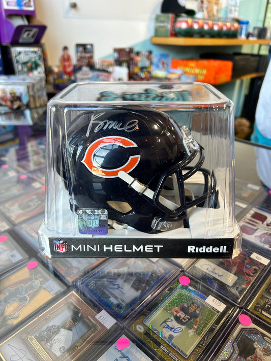 Rome Odunze Chicago Bears Autographed Riddell Speed Mini Helmet